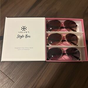 NEW Velvet Women's Aviator Small Sunglasses Style Box